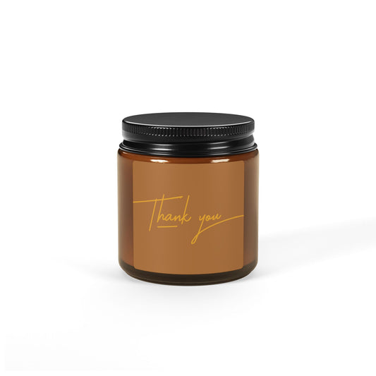 Soy Candle - Thank You Dusky Gift - Amber Jar