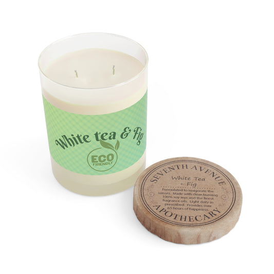 White Tea & fig scented  - Full Glass, 11oz