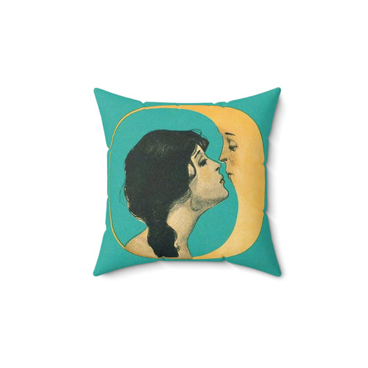 Faux Suede Square Pillow Love you to the moon