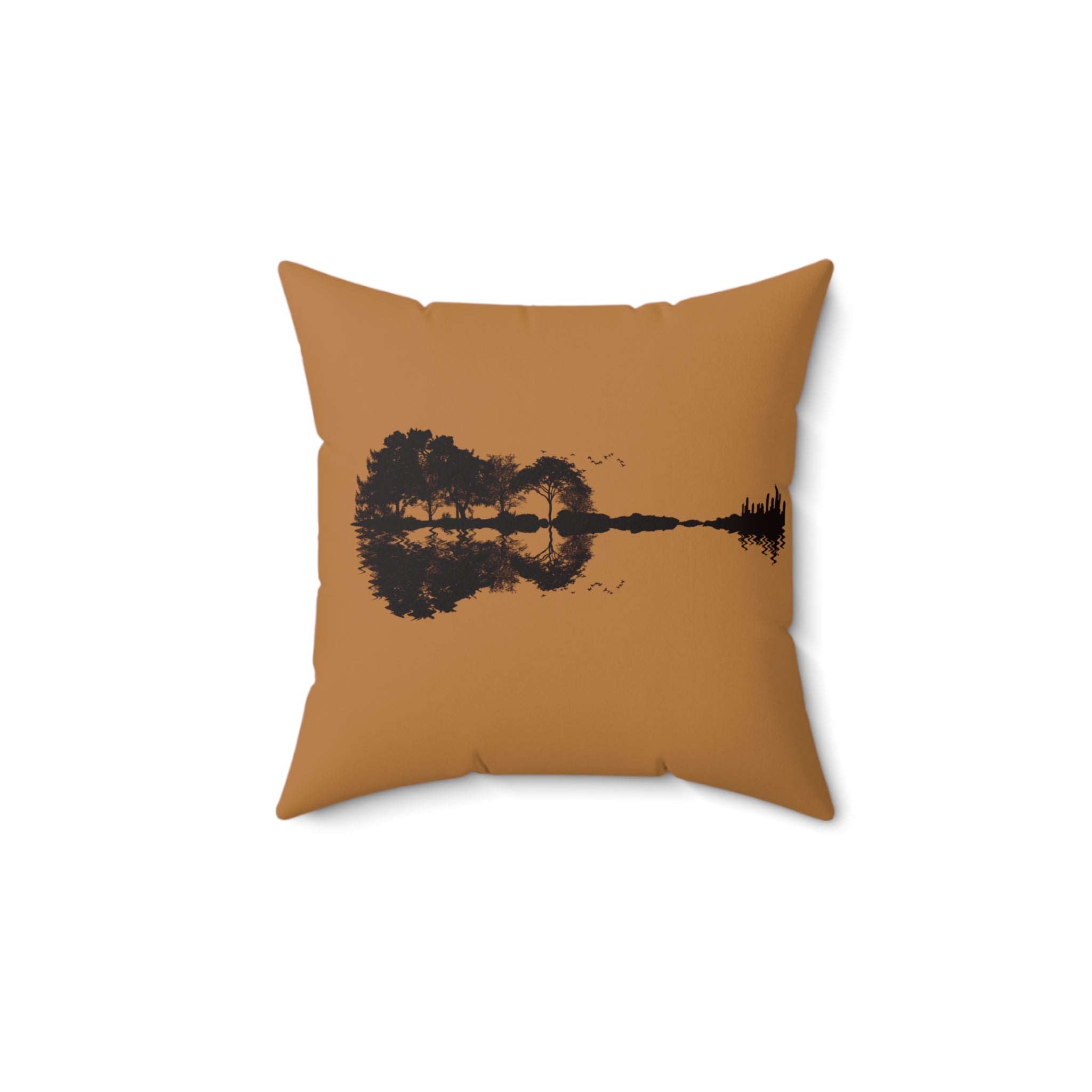 Faux Suede Square Pillow Music