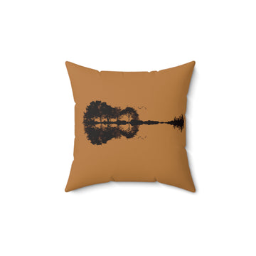 Faux Suede Square Pillow Music
