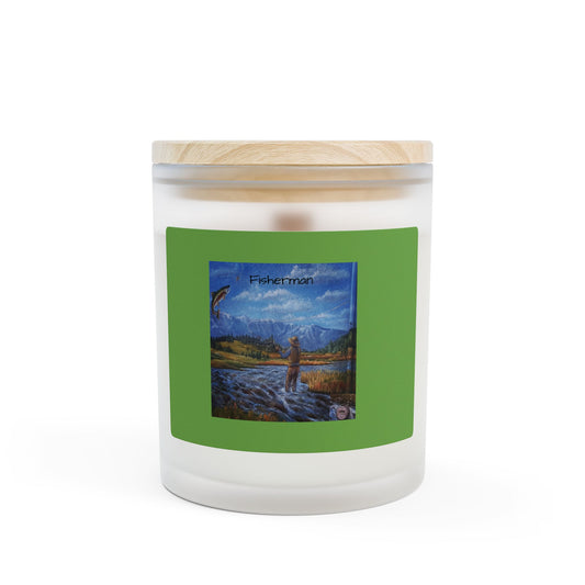 Fisherman's Frosted Glass Candle - Nature-Inspired Aromatherapy, Perfect Gift for Outdoors Lovers, Relaxation, Home Decor, Eco-Friendly