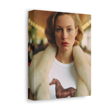Vintage Portrait Horse Stretched Canvas - Retro Glam Wall Art