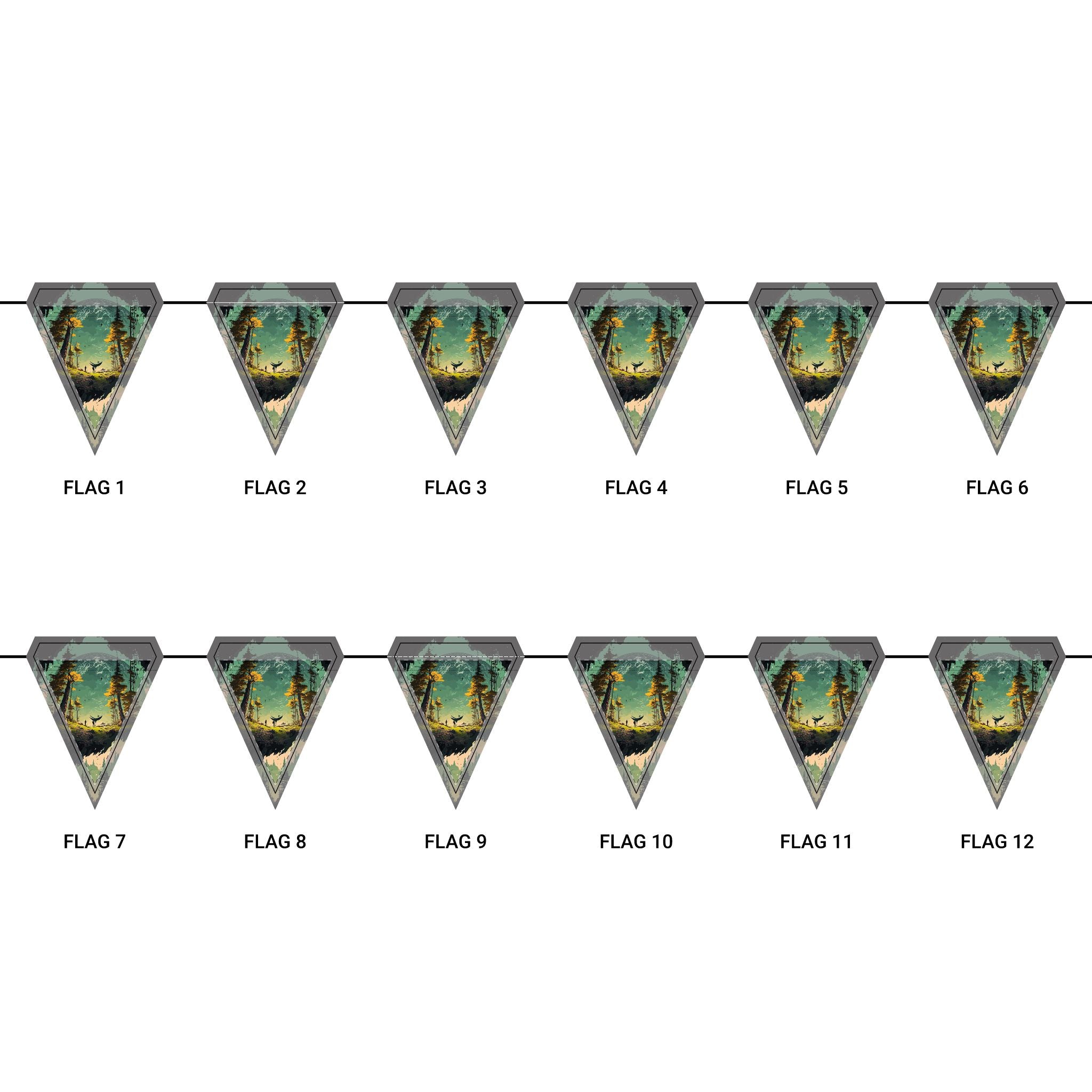 Canvas forest flags