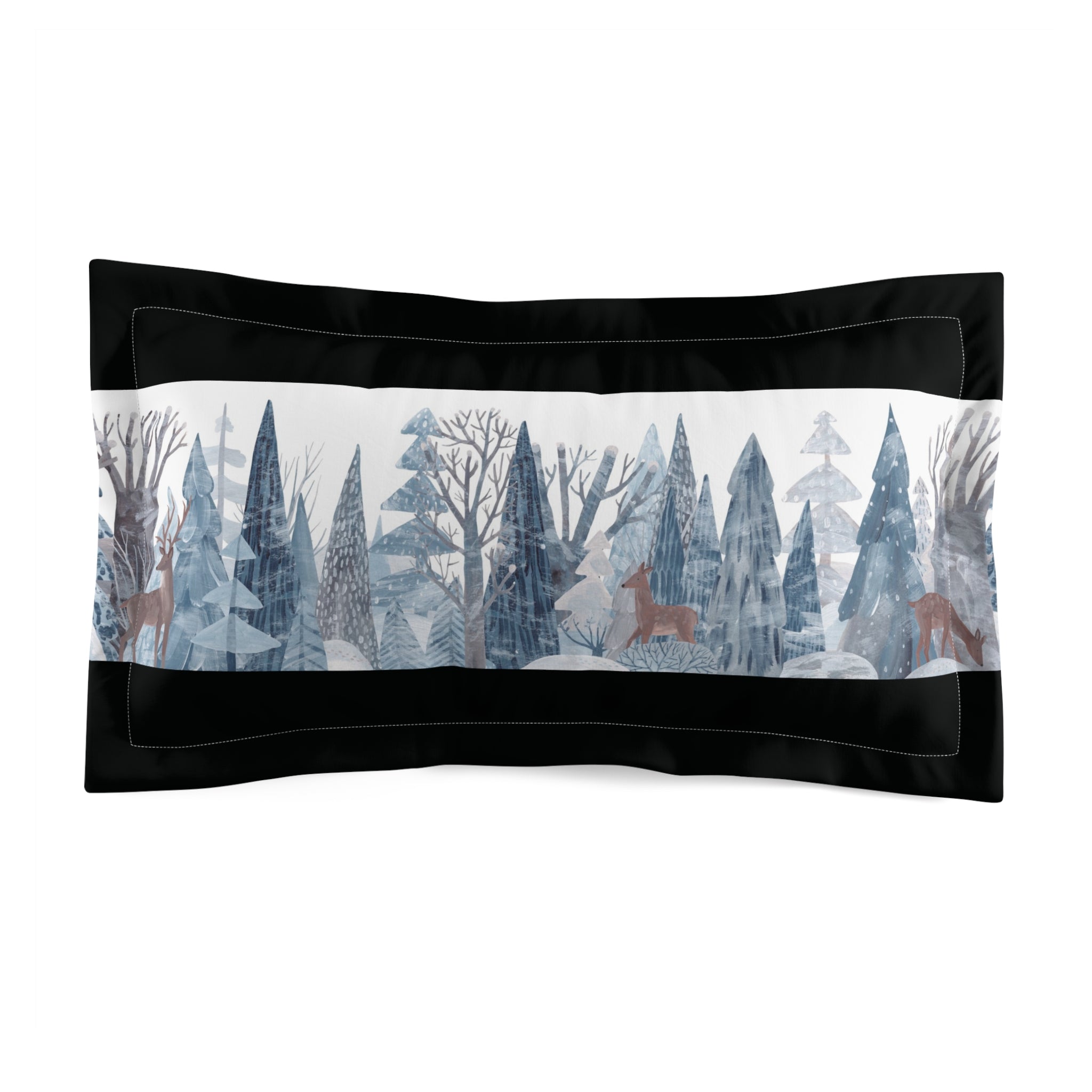 Winter Cozy Woodland Microfiber Pillow Sham, Decorative Bedroom Accent, Nature-Themed Gift, Holiday Décor, Bedding Essentials