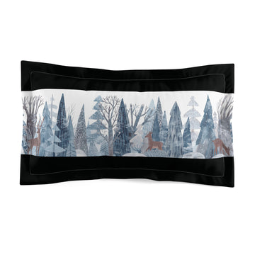 Winter Cozy Woodland Microfiber Pillow Sham, Decorative Bedroom Accent, Nature-Themed Gift, Holiday Décor, Bedding Essentials