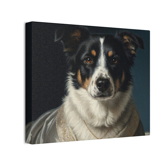 Regal Border Collie Canvas Print – Stretched Pet Portrait Wall Art
