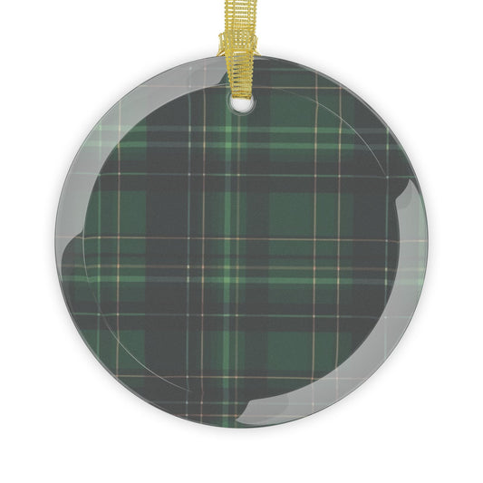 Glass Ornaments Scottish green Tarten
