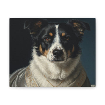 Regal Border Collie Canvas Print – Stretched Pet Portrait Wall Art