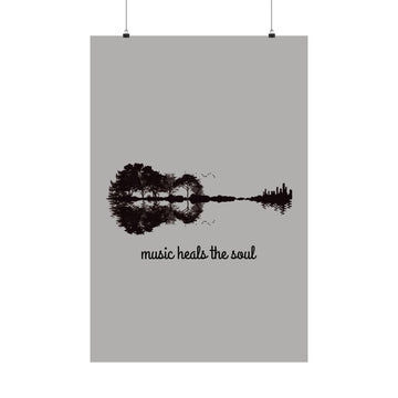 Matte Vertical Poster Music heals the soul