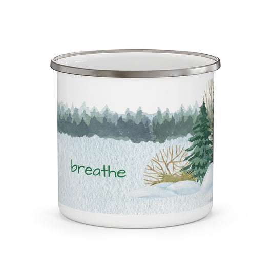 Enamel Camping Mug Breathe