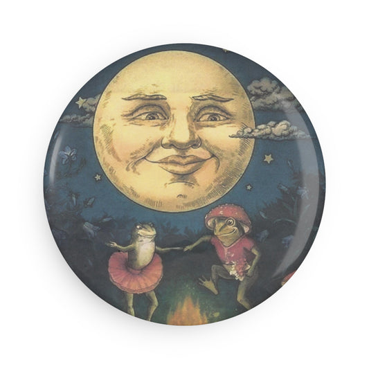 Button Magnet, Round (1 & 10 pcs) The moon and A Dance