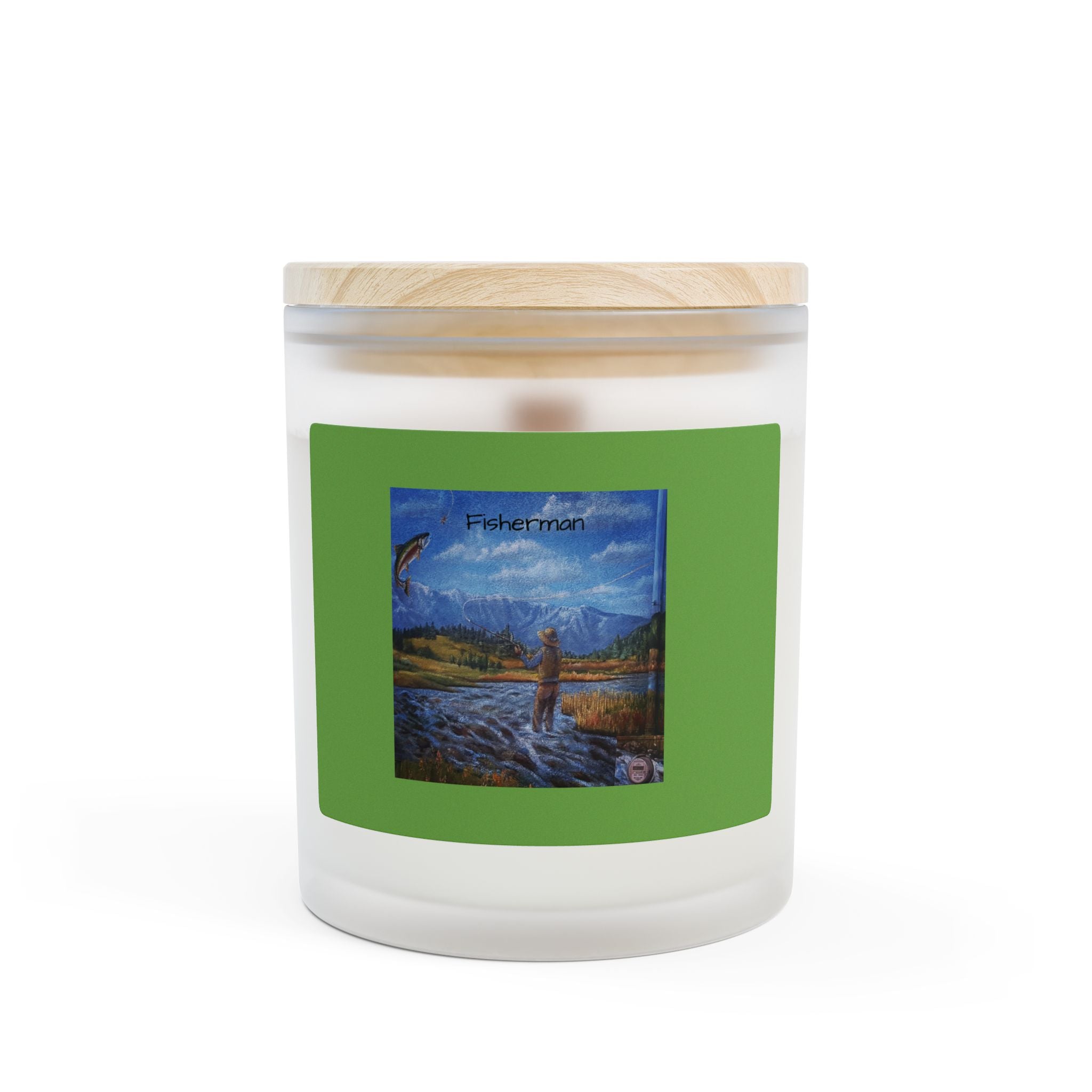 Fisherman's Frosted Glass Candle - Nature-Inspired Aromatherapy, Perfect Gift for Outdoors Lovers, Relaxation, Home Decor, Eco-Friendly