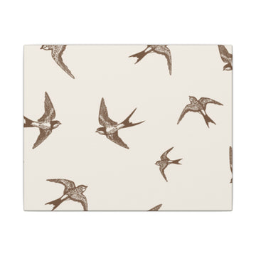 Vintage Swallow Birds Canvas Wall Art