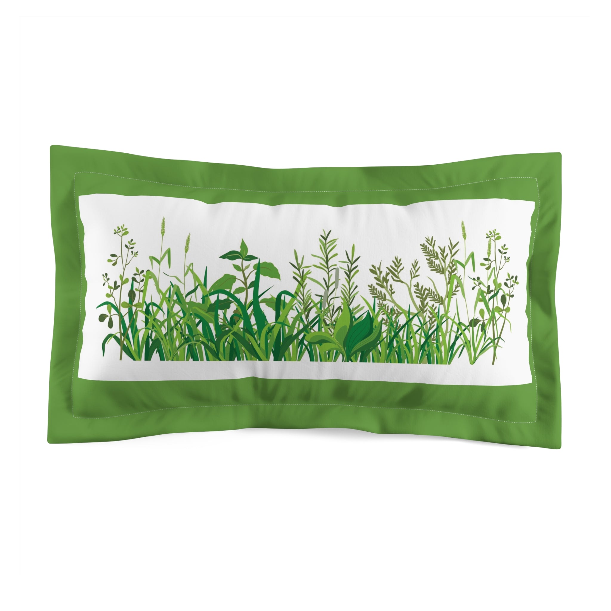 Botanical Microfiber Pillow Sham, Nature-Inspired Bedroom Decor, Eco-Friendly Gift, Indoor Plant Lover's Essential, Greenery Home Accent