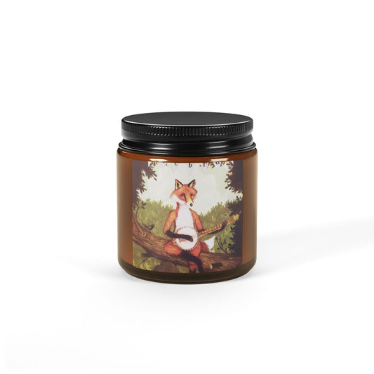 Cozy Fox Scented Soy Candle, Amber Jar Candle for Relaxation, Home Decor, Gift for Her, Eco-Friendly Candle
