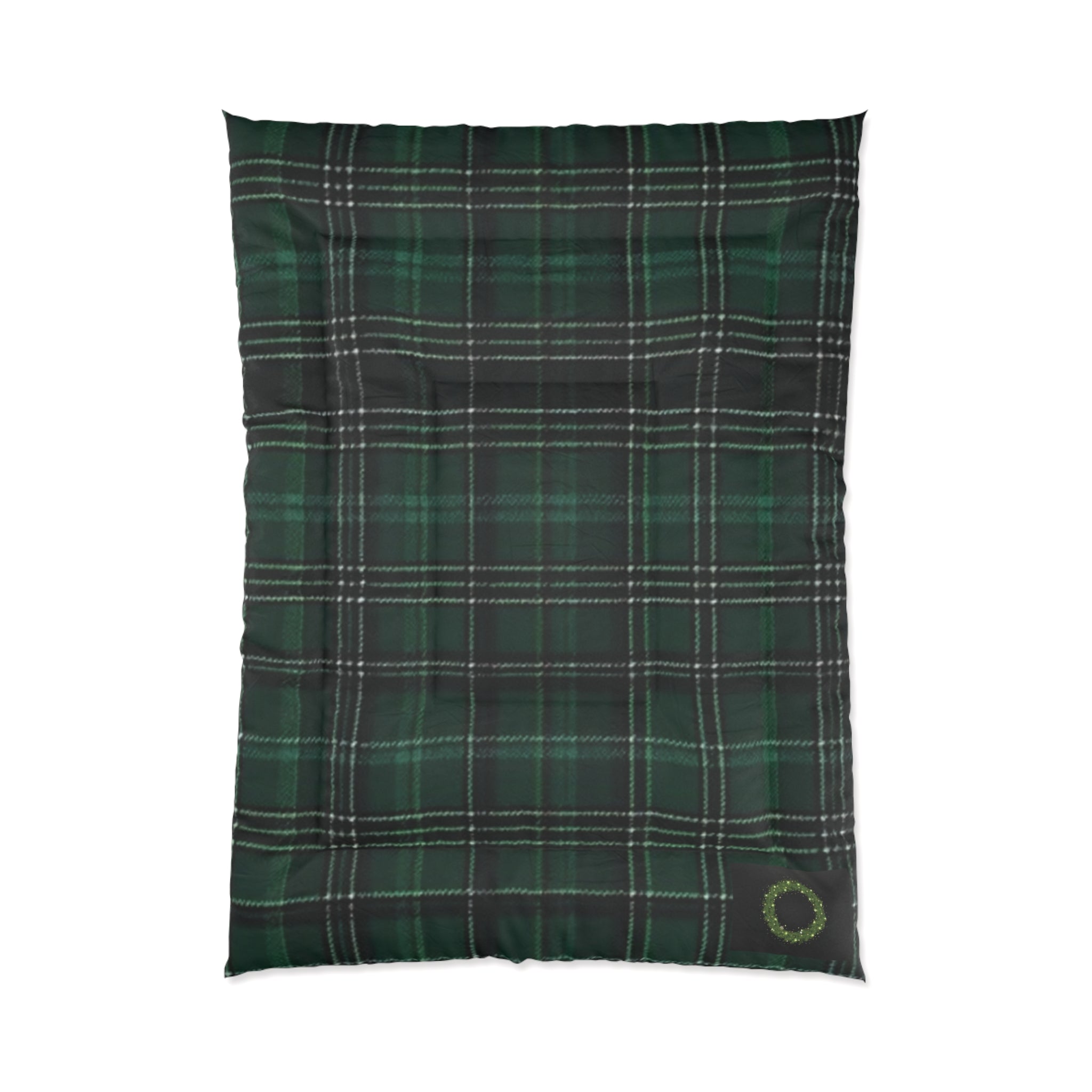 Comforter In Scottish Tarten Plaid with heart