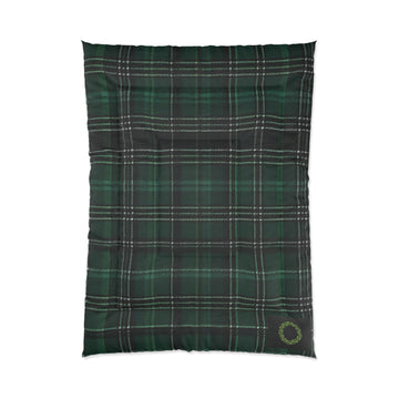 Comforter In Scottish Tarten Plaid with heart