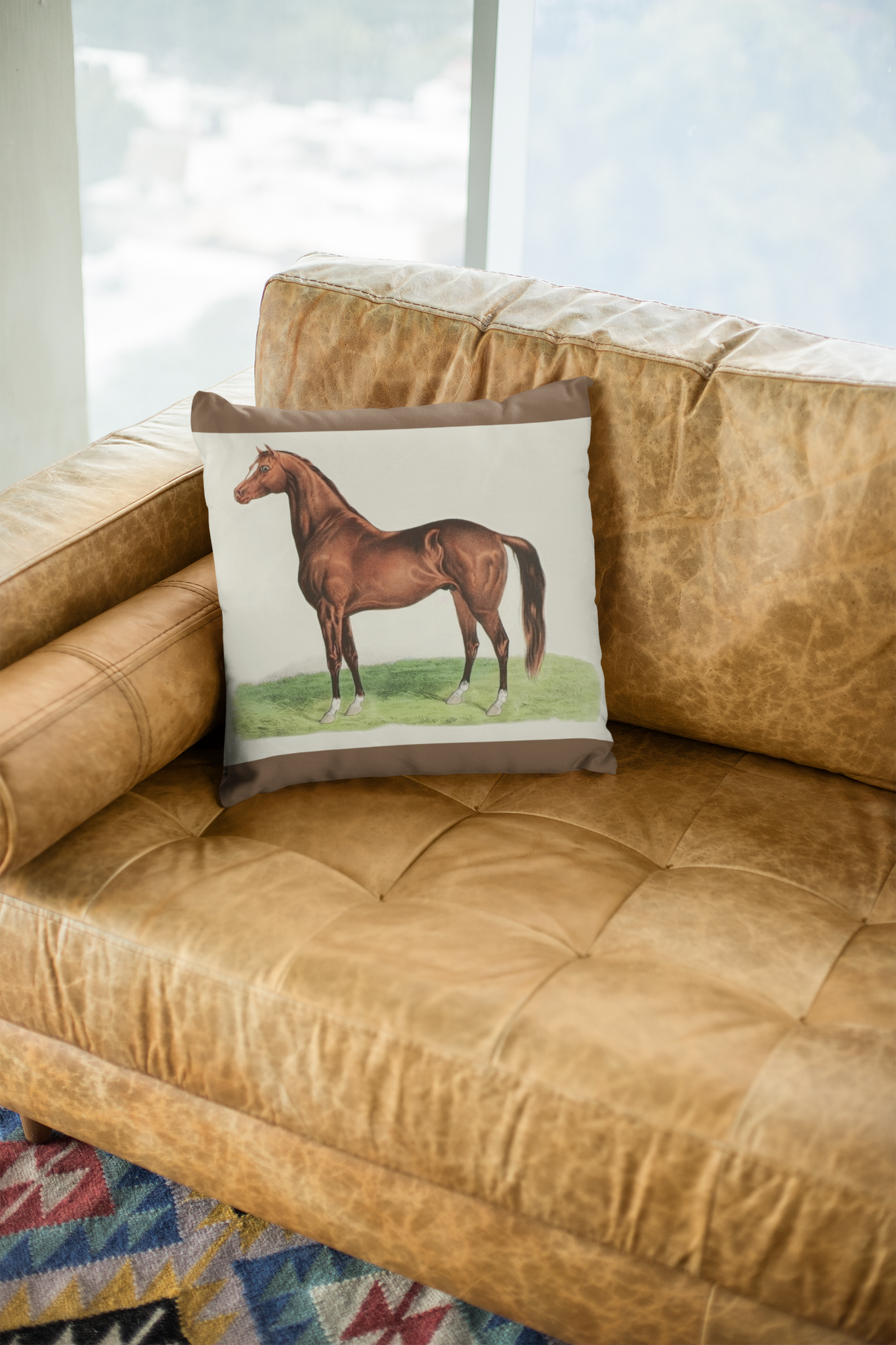 Faux Suede Square Pillow from the Horse collection