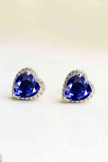 4 Carat Moissanite Heart-Shaped Stud Earrings Jewelry