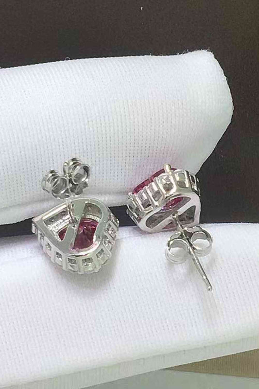 2 Carat Moissanite Heart-Shaped Earrings Jewelry